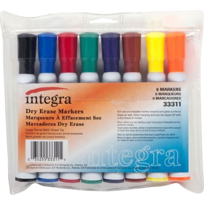 Picture of Integra Chisel Point Dry-erase Markers - Chisel Marker Point Style - Assorted - 8 / Set