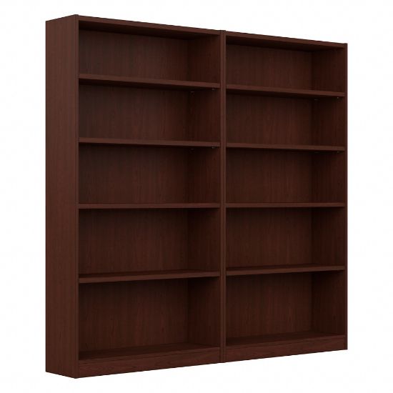 Picture of Bush Furniture Universal 72inH 5-Shelf Bookcases, Vogue Cherry, Set Of 2 Bookcases, Standard Delivery