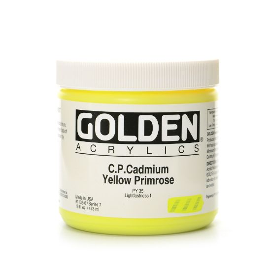 Picture of Golden Heavy Body Acrylic Paint, 16 Oz, Cadmium Yellow Primrose (CP)