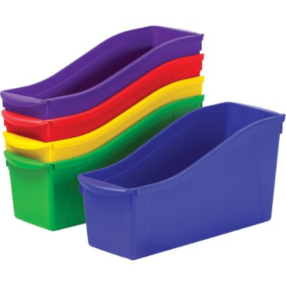 Picture of Storex Book Bin Set, Medium Size, Assorted Colors, Carton Of 5