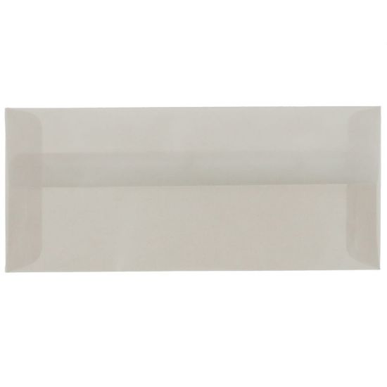 Picture of JAM Paper #10 Business Booklet Envelopes, Translucent, Gummed Closure, Platinum Silver, Pack Of 25