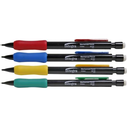 Picture of Integra Grip Mechanical Pencils - 0.5 mm Lead Diameter - Refillable - Assorted Barrel - 1 Dozen