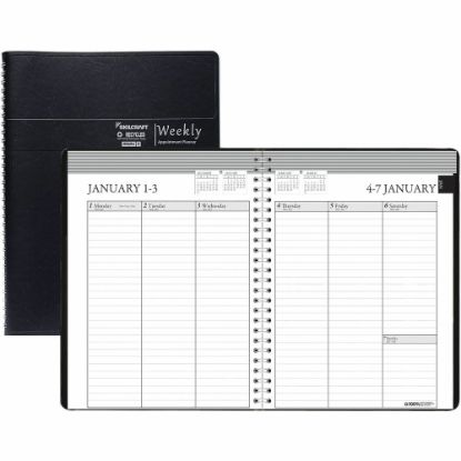 Picture of SKILCRAFT Professional Appointment Planner - Professional - Weekly - 12 Month - January 2025 - December 2025 - Quarter-hourly - 1 Week Double Page Layout - Wire Bound - Black