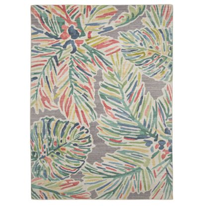 Picture of Linon Washable Outdoor Area Rug, Fernwood, 2ft x 3ft, Gray/Green