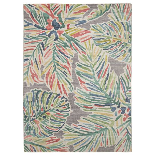 Picture of Linon Washable Outdoor Area Rug, Fernwood, 2ft x 3ft, Gray/Green