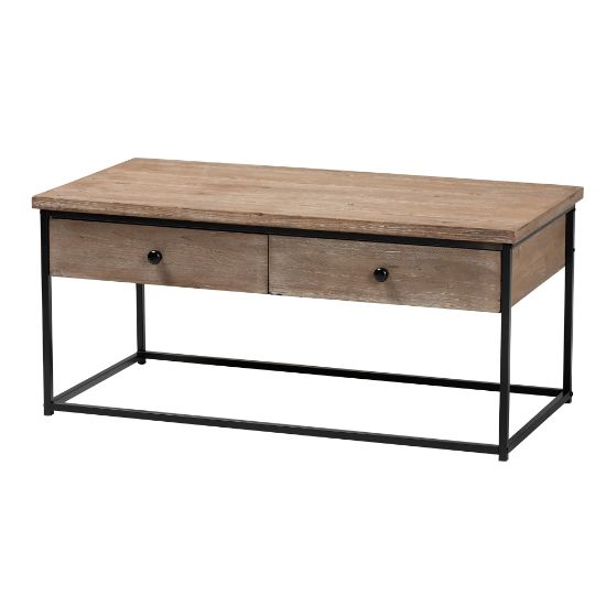 Picture of Baxton Studio Roderick Modern And Contemporary Coffee Table, 17-3/4inH x 39-7/16inW x 19-3/4inD, Oak/Black