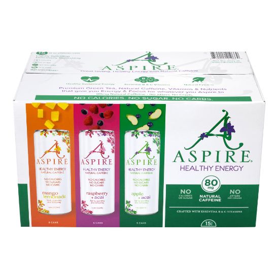 Picture of Aspire Energy Drink Variety Pack, 12 Oz, Pack Of 12 Cans