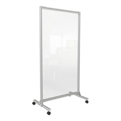 Picture of Ghent Glass Mobile Room Divider, 74in x 38in, Clear