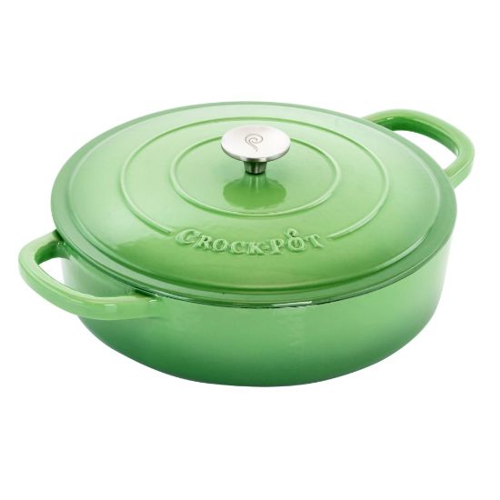 Picture of Crock-Pot Artisan 2-Piece Enameled Cast Iron Braiser Pan, 5 Quart, Pistachio Green