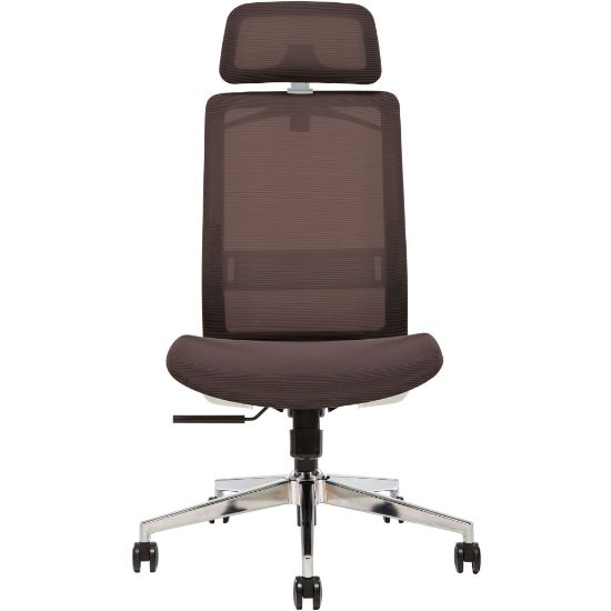 Picture of Sinfonia Sing Ergonomic Mesh High-Back Task Chair, Armless, Headrest, Copper/White