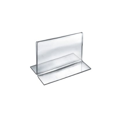 Picture of Azar Displays Double-Foot Acrylic Sign Holders, 3 1/2in x 5in, Clear, Pack Of 10