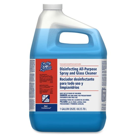 Picture of Spic and Span Disinfecting All-Purpose Spray and Glass Cleaner - For Multipurpose - Concentrate - 128 fl oz (4 quart) - 1 Each - Streak-free, Disinfectant - Clear Blue