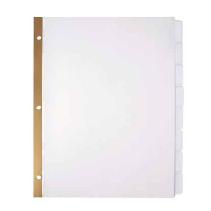 Picture of Office Depot Brand Plain Dividers With Tabs And Labels, White, 8-Tab, Pack Of 25 Sets