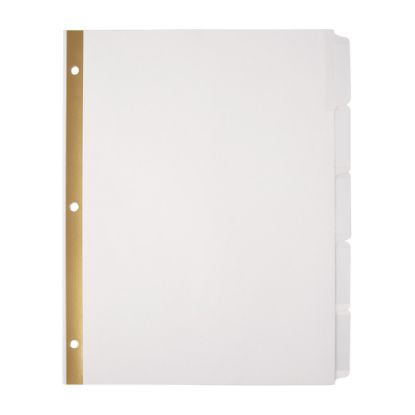 Picture of Office Depot Brand Plain Dividers With Tabs And Labels, White, 5-Tab, Pack Of 25 Sets