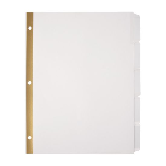 Picture of Office Depot Brand Plain Dividers With Tabs And Labels, White, 5-Tab, Pack Of 25 Sets