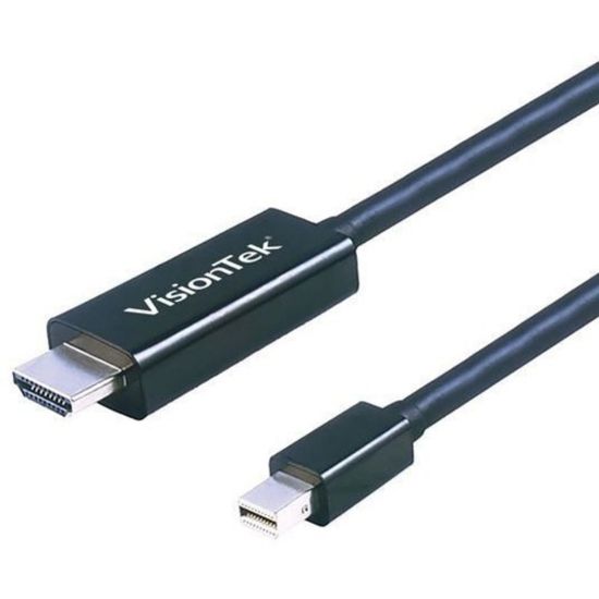 Picture of VisionTek Mini DisplayPort to HDMI 2.0 Active Cable (M/M) 4K @ 60Hz - Mini DisplayPort to HDMI Active Cable - mDP to HDMI Cable 2 Meter 6.6 Ft Male to Male UHD 4K (3840x2160) 60 Hz