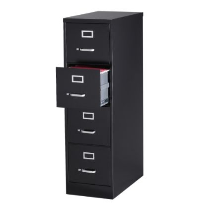 Picture of WorkPro 25inD Vertical 4-Drawer File Cabinet, Black