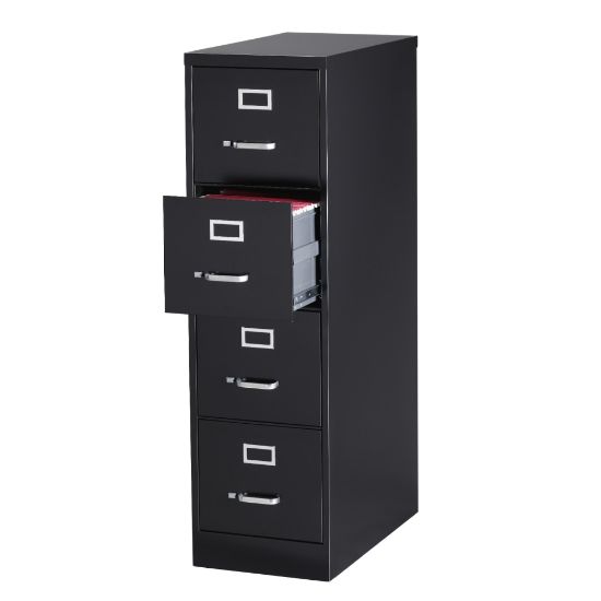 Picture of WorkPro 25inD Vertical 4-Drawer File Cabinet, Black