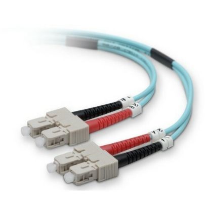 Picture of Belkin 10 Gig Aqua - Patch cable - SC/PC multi-mode (M) to SC/PC multi-mode (M) - 30 m - fiber optic - 50 / 125 micron - aqua