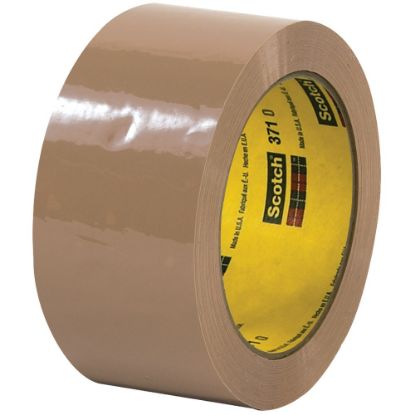 Picture of 3M 371 Carton Sealing Tape, 3in Core, 2in x 55 Yd., Tan, Case Of 6