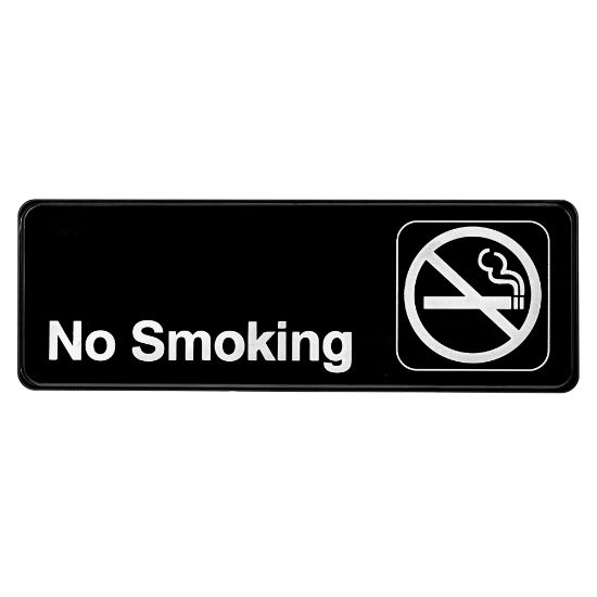 Picture of Alpine No Smoking Signs, 3in x 9in, Black, Pack Of 15 Signs