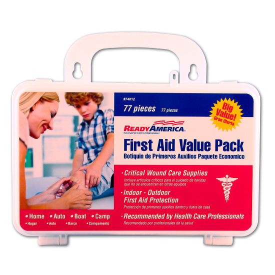 Picture of Ready America 77-Piece First Aid Kits, White, Case of 6 Kits