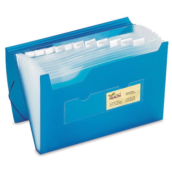 Picture of Office Depot Brand Polypropylene File, 13 Pocket, Expansion 12in, 8 1/2in x 11in, Letter, Blue, Pack of 1