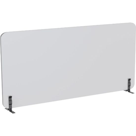 Picture of Lorell Acoustic Desktop Privacy Panel - 59in Width x 23.6in Height - Polyester Fiber - Light Gray - 1 Each