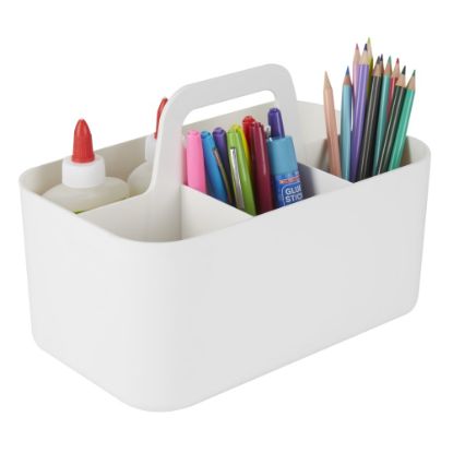 Picture of Realspace Stackable Storage Caddy, Small Size, White