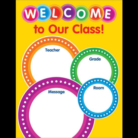 Picture of Color Your Classroom Chart, Welcome, 17in x 22in, Yellow/Multicolor, Grades Pre-K - 6