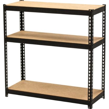 Picture of Lorell Narrow Steel Shelving - 30in Height x 30in Width x 12in Depth - Recycled - Black - Steel - 1Each