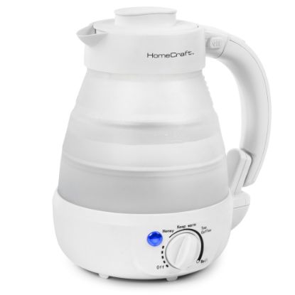 Picture of HomeCraft HCCWK6WH 0.6-Liter Collapsible Electric Water Kettle, White