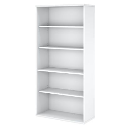 Picture of Bush Business Furniture Easy Office 73inH 5-Shelf Bookcase, White, Standard Delivery