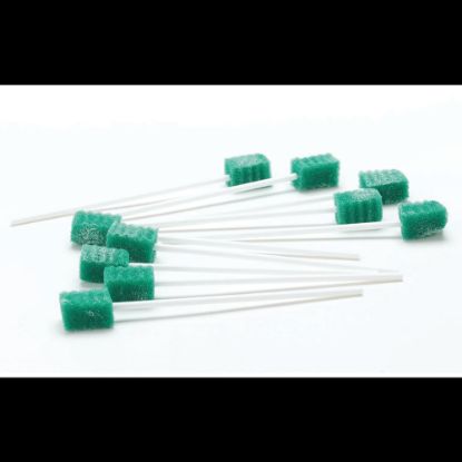 Picture of Medline DenTips Oral Swabsticks, Treated, Green, 10 Swabsticks Per Pack, Box Of 50 Packs, Case Of 2 Boxes