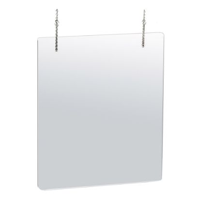 Picture of Azar Displays Hanging Adjustable Cashier Shields/Sneeze Guards, 30in x 40in, Clear, Pack Of 2 Shields