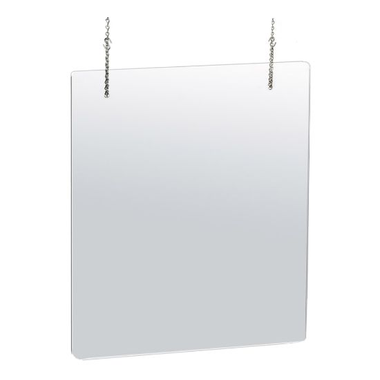 Picture of Azar Displays Hanging Adjustable Cashier Shields/Sneeze Guards, 30in x 40in, Clear, Pack Of 2 Shields