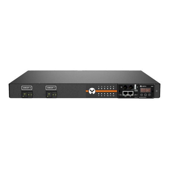 Picture of Geist Switched Outlet Level Monitoring EC MNU3E1R6-12S203-3TL5A0H10-S - Power distribution unit (rack-mountable) - AC 120 V - 2.8 kW - Ethernet 10/100, RS-232, USB - input: NEMA L5-30P - output connectors: 12 (12 x NEMA 5-20R) - 19in - 10 ft