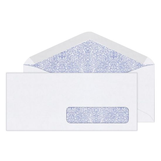 Picture of Office Depot Brand #10 Security Envelopes, Right Window, 4-1/8in x 9-1/2in, Gummed Seal, White, Box Of 500