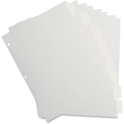 Picture of Business Source 8-Tab Indexes, 8-1/2in x 11in, White/Mylar, Set of 8