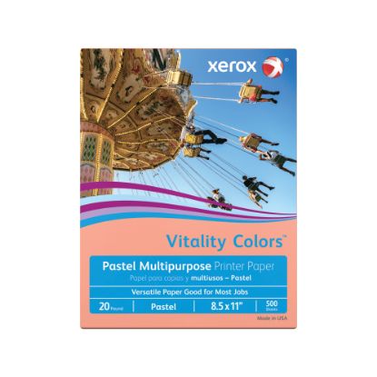 Picture of Xerox Vitality Colors Color Multi-Use Printer & Copy Paper, Salmon, Letter (8.5in x 11in), 500 Sheets Per Ream, 20 Lb, 30% Recycled