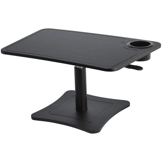 Picture of Victor High Rise Collection Height-Adjustable Wood Laptop Stand With Storage Cup, 15-1/2inH x 23-3/4 "W, Black