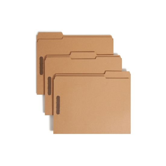 Picture of Smead Kraft Reinforced Tab Fastener Folders, Letter Size, 1/3 Cut, Pack Of 50