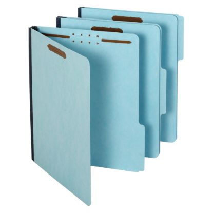 Picture of Pendaflex Pressboard Folders With Fasteners, 1/3 Cut, Letter Size, 30% Recycled, Blue, Pack Of 25