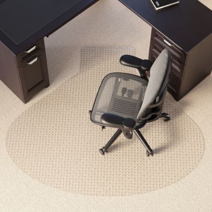 Picture of Realspace Low Pile Chair Mat For L-Shaped Workstations, 66in x 60in, Clear