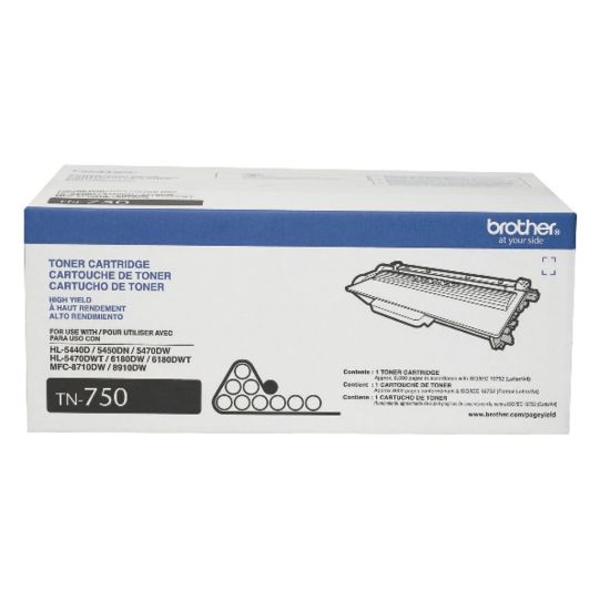 Picture of Brother TN-750 Black High Yield Toner Cartridge, TN-750BK