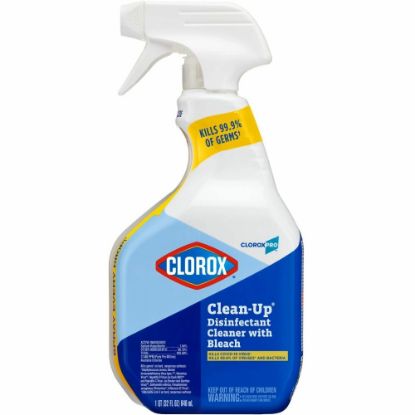 Picture of CloroxPro Clean-Up Disinfectant Cleaner with Bleach - Ready-To-Use - 32 fl oz (1 quart) - 432 / Pallet - Antibacterial, Disinfectant - Clear