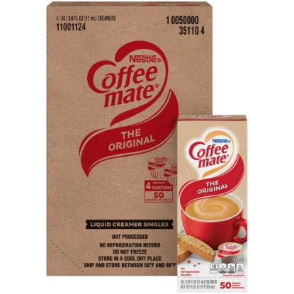 Picture of Nestle Coffee-mate Single Serve Liquid Creamer, Original Flavor, 0.38 Oz, Carton Of 200