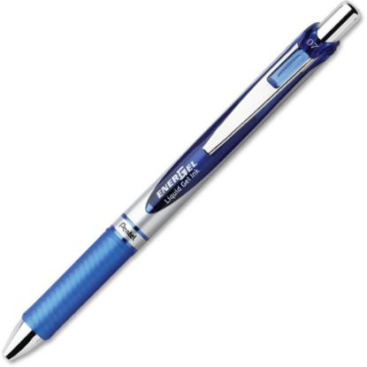 Picture of Pentel EnerGel RTX Liquid Gel Pen, Medium Point, 0.7 mm, Silver Barrel, Blue Ink