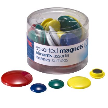 Picture of OIC Assorted Color Magnets, Assorted Sizes, Pack Of 30