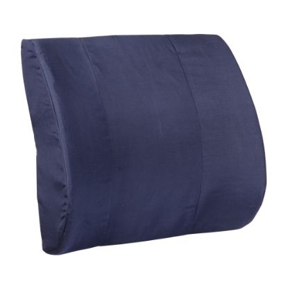 Picture of DMI Memory Foam Lumbar Pillow Back Support Cushion, 3inH x 14inW x 13inD, Navy Blue